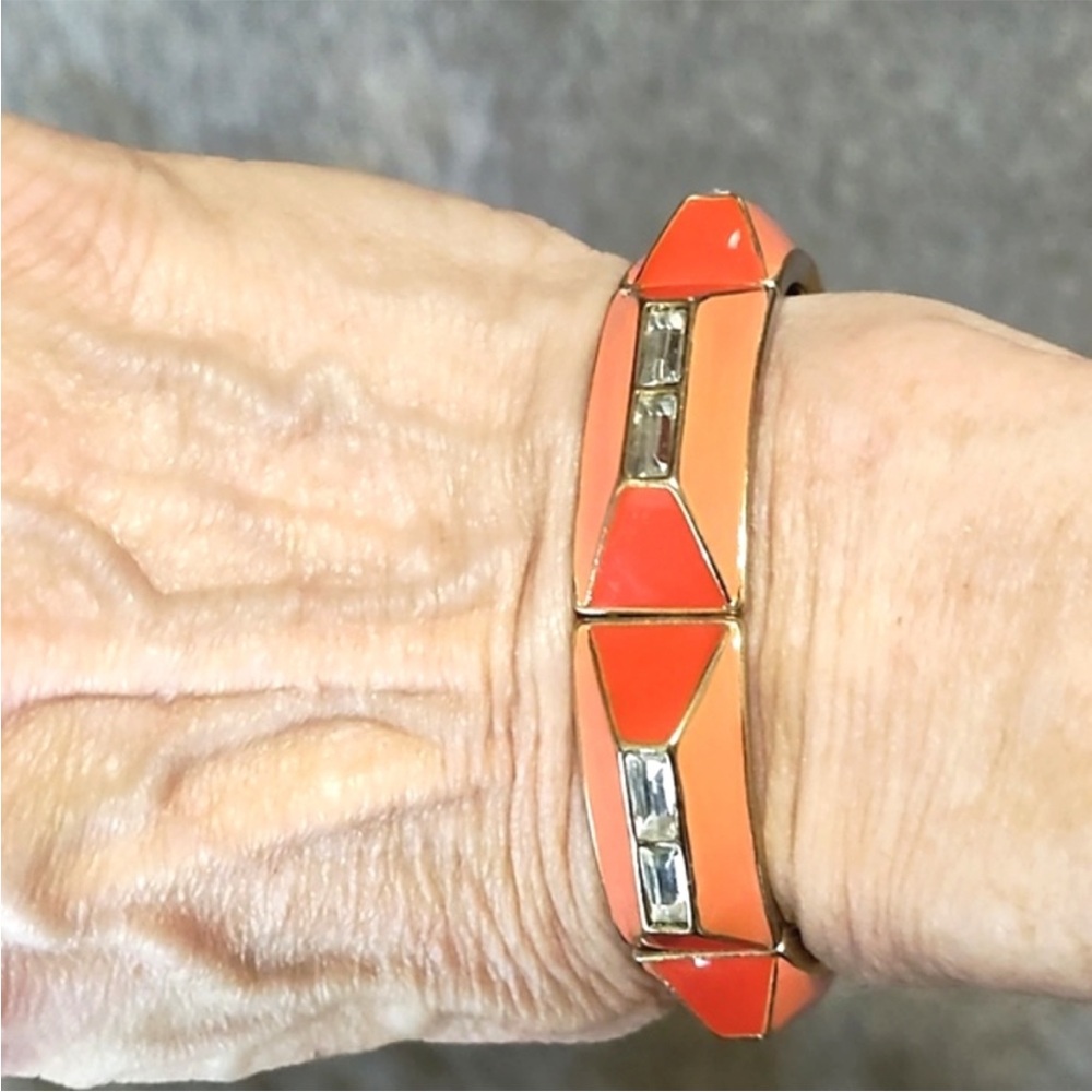 Orange and Gold Geometric Bracelet